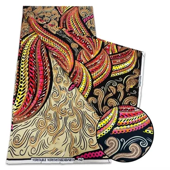 2026 New Style Nigeria Golden- Wax Print Fabric - High Quality African Wax Print Fabric for Patchwork, Clothing & DIY" HS4 1