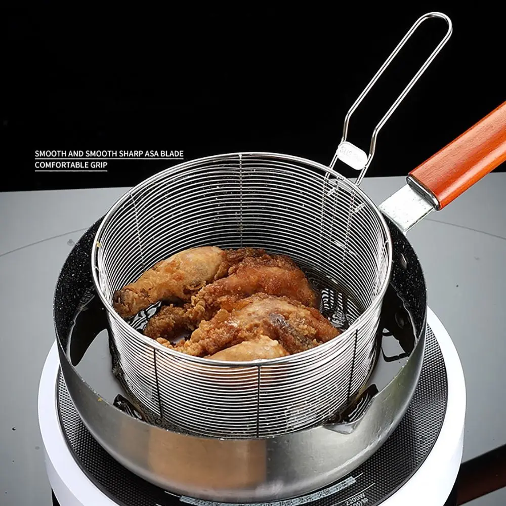 Stainless Steel Deep Frying Basket with Handle for French Fries