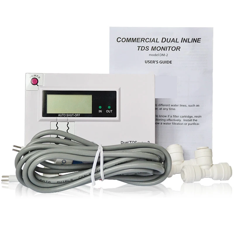 

TDS Monitor Digital Water Quality Tester Commercial Dual In-line TDS Meter Input/Output Water Quality Monitor 0-9990PPM