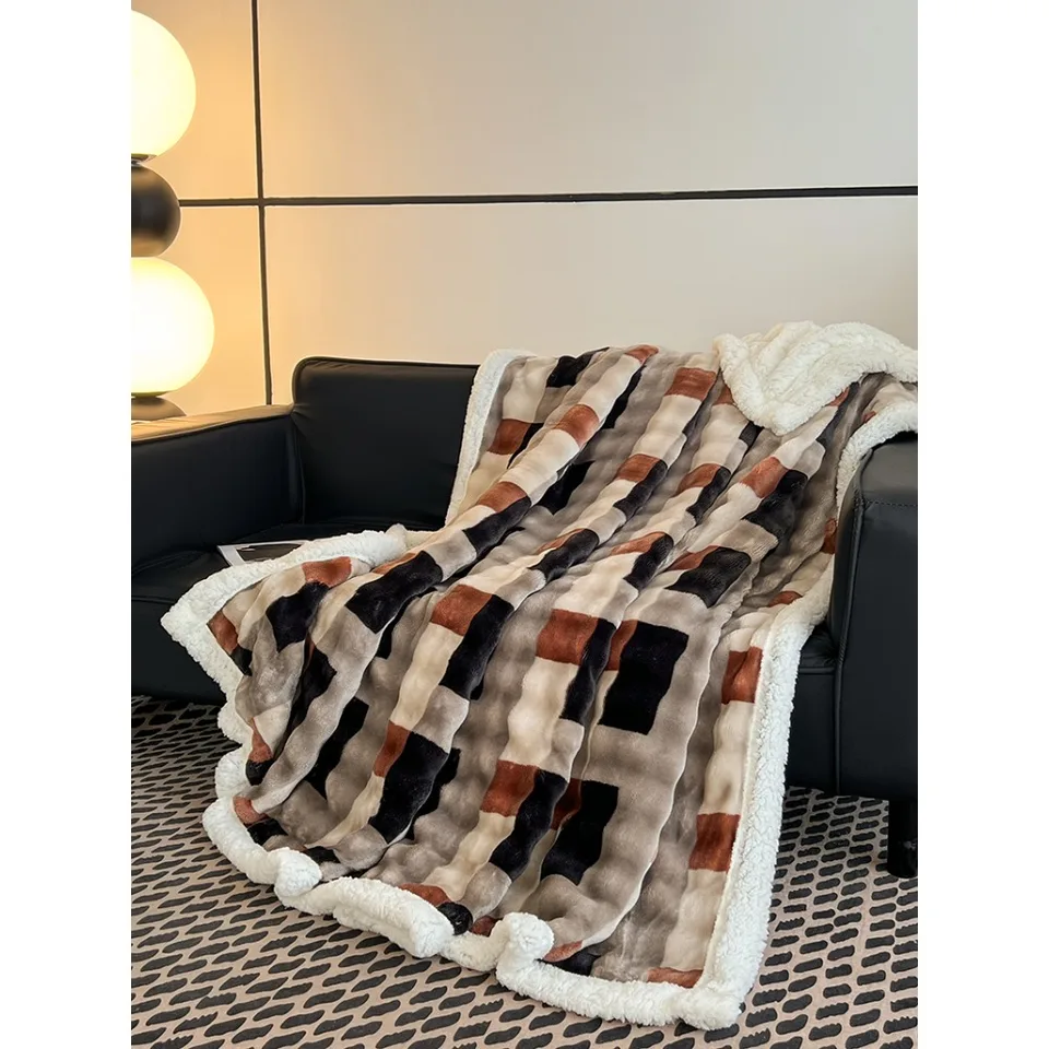 Double Sided Thick Rabbit Fur Blanket