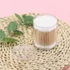 3pcs Makeup Cotton Swab Box Jar Ball Pad Clear Round Stackable Storage Holder Multi Purpose Lipstick Bathroom Storage Supplies 6