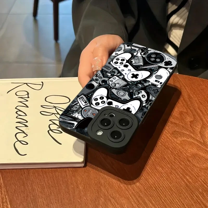 Sleek BlackGame Console Design Shockproof Phone Case