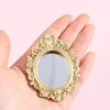 1pc 1/12 Dollhouse Miniature Frame Accessories Furniture Miniature Mirror Wall Room Mirror Mini Classical Doll House Mirrors 6