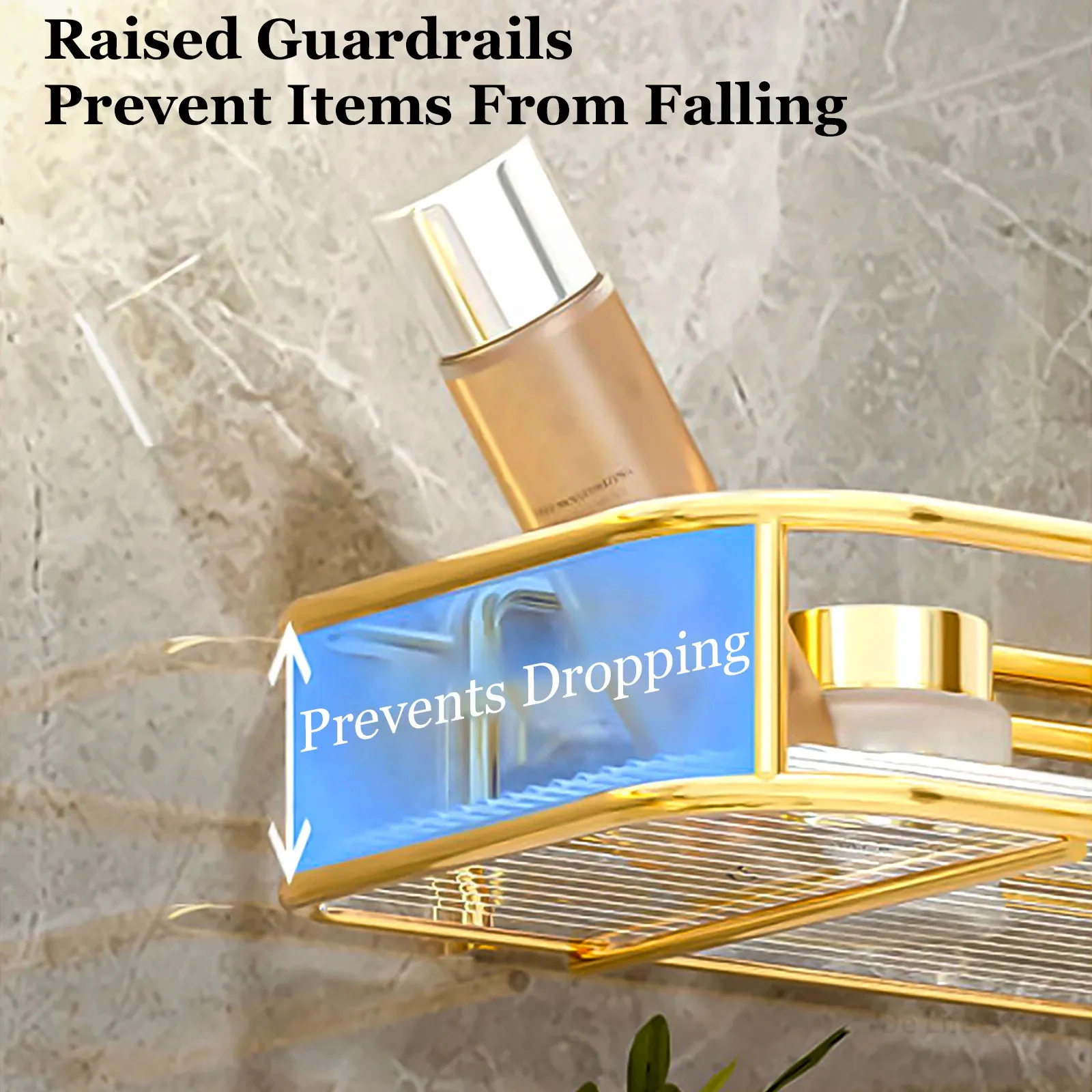 Luxury Acrylic Bathroom Shelf without Drilling Corner Shelf For Shower Kitchen Toilet Skincare Organizer Bathroom Accessories 3
