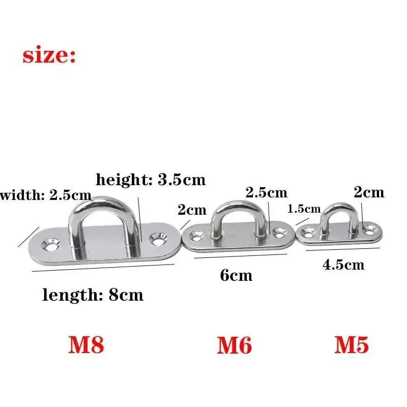 1PCS 304 Marine Grade Stainless Steel Oval Eye Board Deck Buckle Staple Boat Shade Sail Mounting Fastening Set marine hardware,marine fastening set,marine mounting set