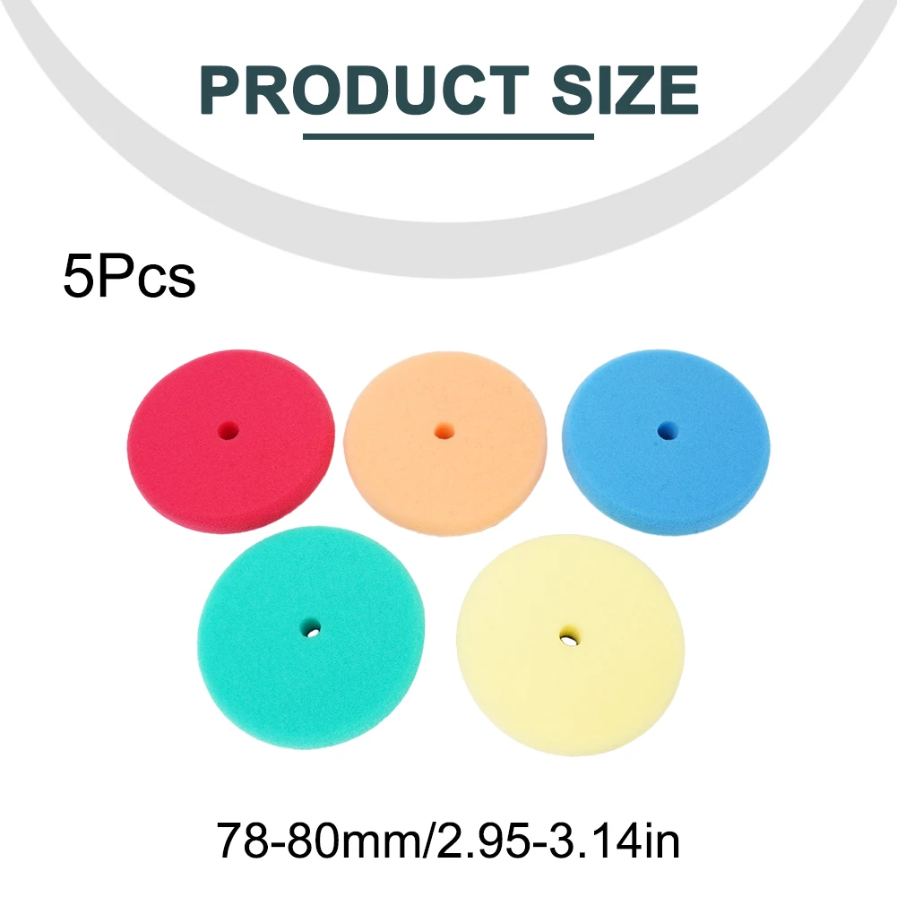 5Pcs 3inch 95mm Waxing Pad Sponge Polishing Foam Pads For RO/DA Car Polisher Car Wash Maintenance Accessories Polishing Sponge car polishing pad car polish pad car polishing sponge polishing sponge set