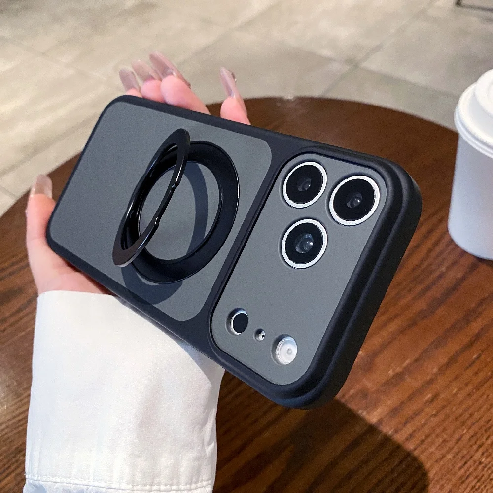 Luxury 360 Metal Ring Bracket Phone Case with Magnetic Holder and Stand, Shockproof Cover
