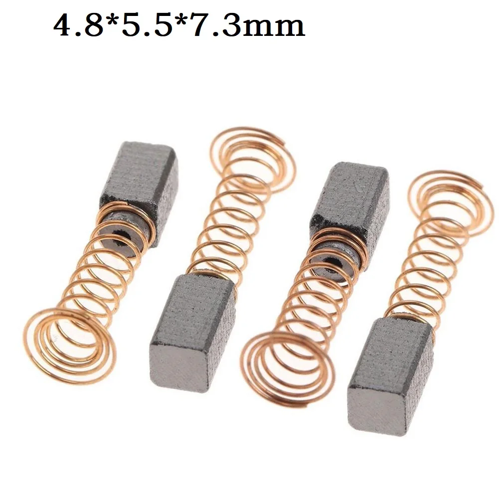 4pcs 4.8x5.5x7.3mm Mini Drill Electric Grinder Replacement Carbon Brushes Spare Parts For Electric Motors Dremel Rotary Tools 10pcs motor carbon brushes replaces for various power tool electric motors rotary hammer circular saw cut off saw angle grinder