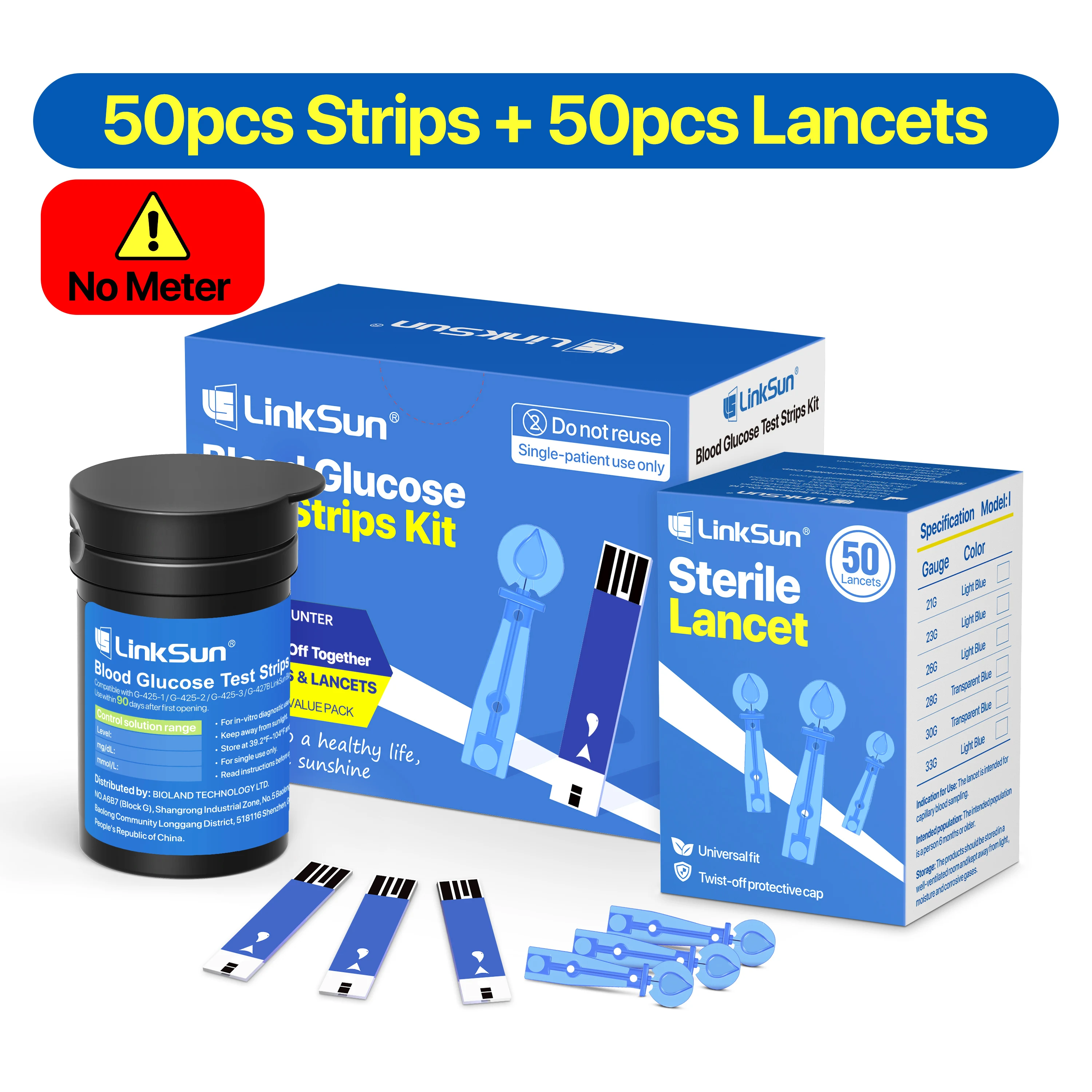 50 strips Lancets