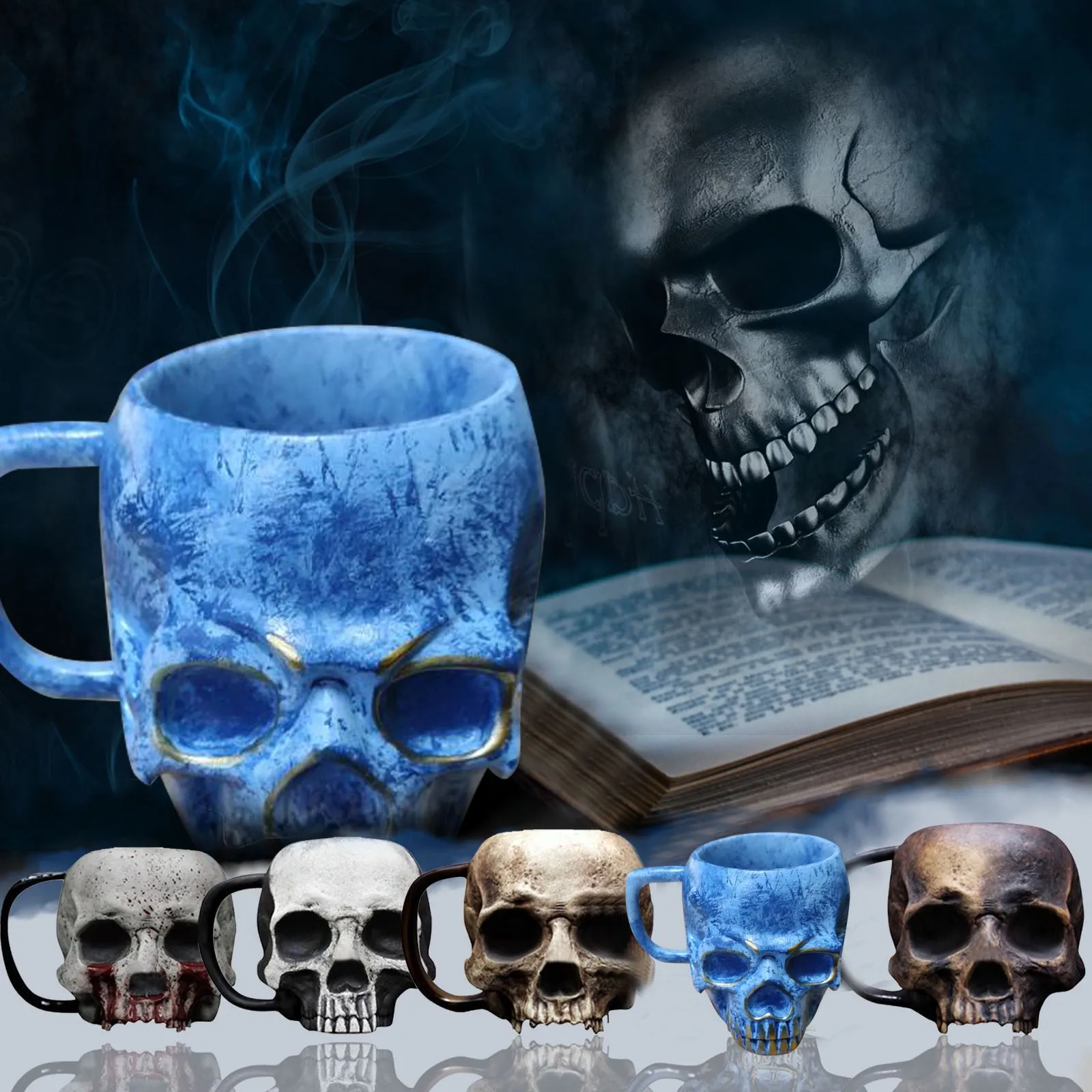 Funny Horror Holiday Daily Home Decoration Head Water Cup Drink Ware For Juice Milk Ceramic Soup Bowls Halloween Gift