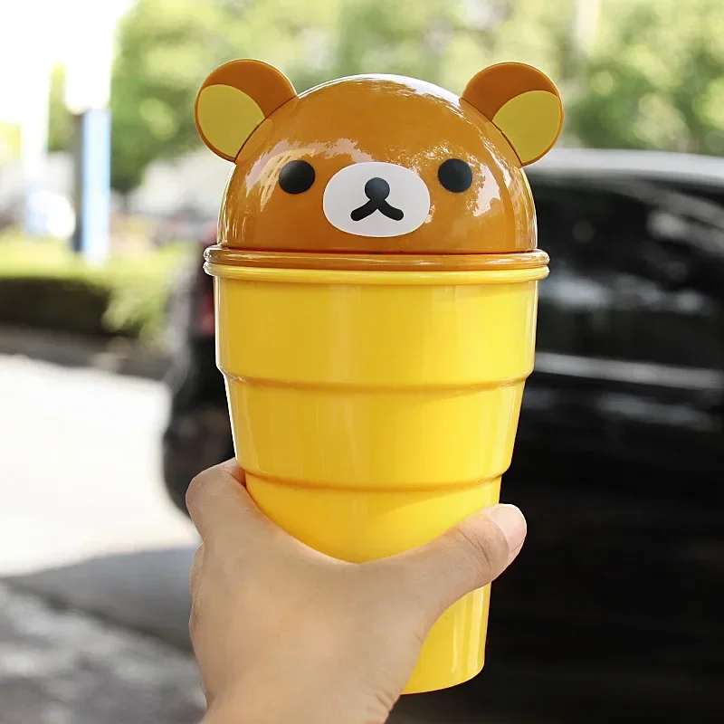 Car Trash Can Cute Storage Cup For Car Cartoon Trash Cup Bear Can Storage And Sorting In The Automotive Goods car trash can