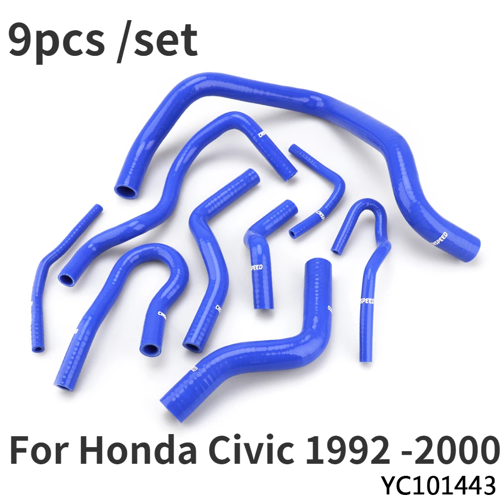Фото 9 шт. авто комплект силиконовых шлангов радиатора для Honda Civic D15 D16 SOHC EG EK 1992 1993 1994 1995-2000 шланг нагревателя автомобильные аксессуары №1