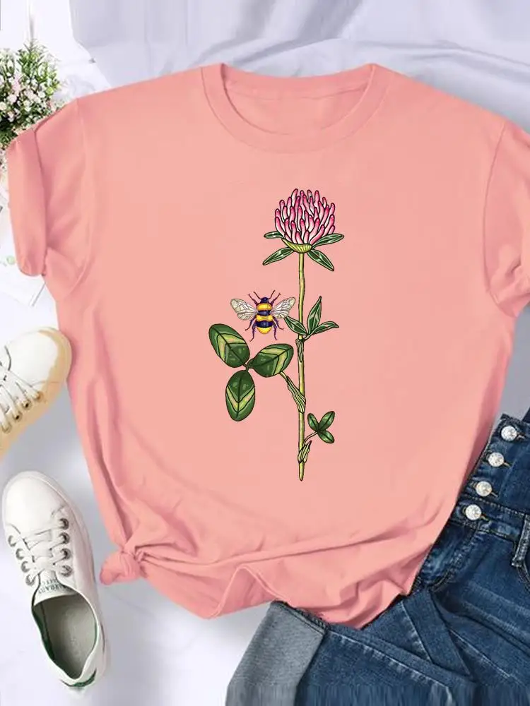 

Милая трендовая одежда 90-х годов с пчелами и цветами, футболка с графическим рисунком, модная женская Повседневная футболка с коротким рукавом, женские футболки с принтом