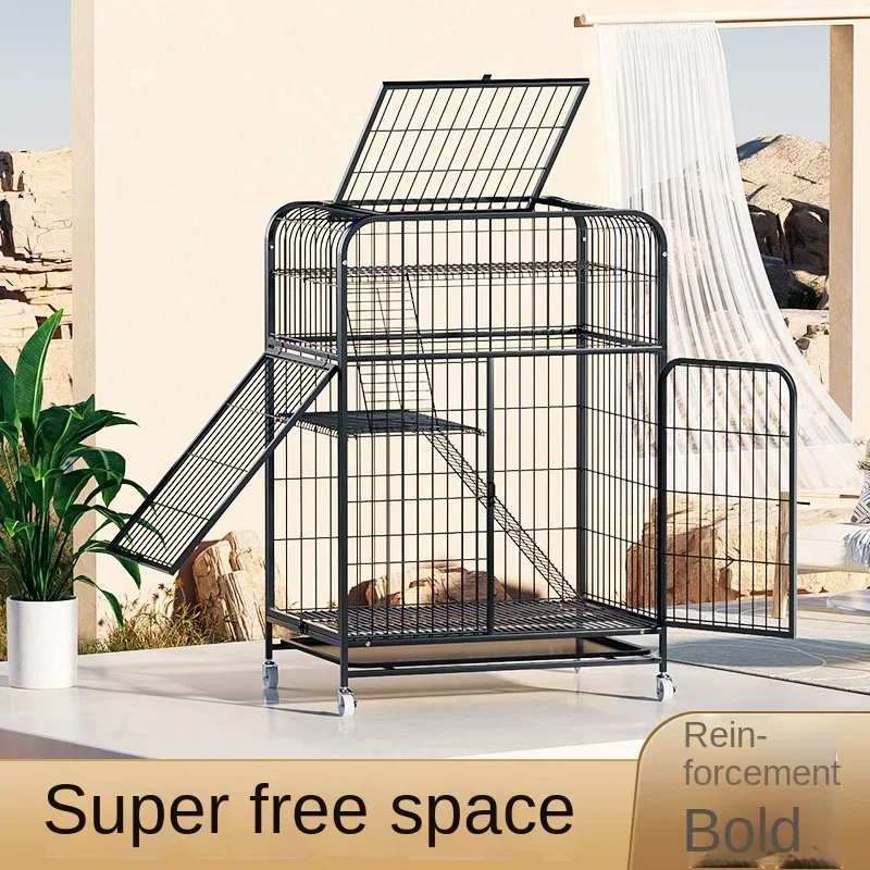 Cat Cage Villa 2 Floors Super Large Space Cat Cage Nest with Toilet House Climbing Frame