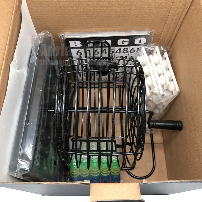 Bingo Set Traditional Bingo Lottery Family Game Set Cage Balls Cards Counters Party Game Party Gambling Play Entertainment