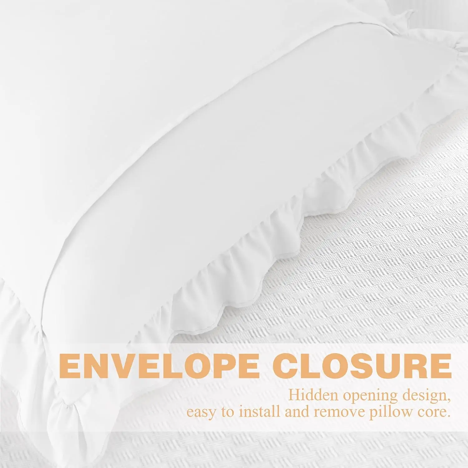 Set of 2 Soft Cotton Ruffle Decor Pillow Covers