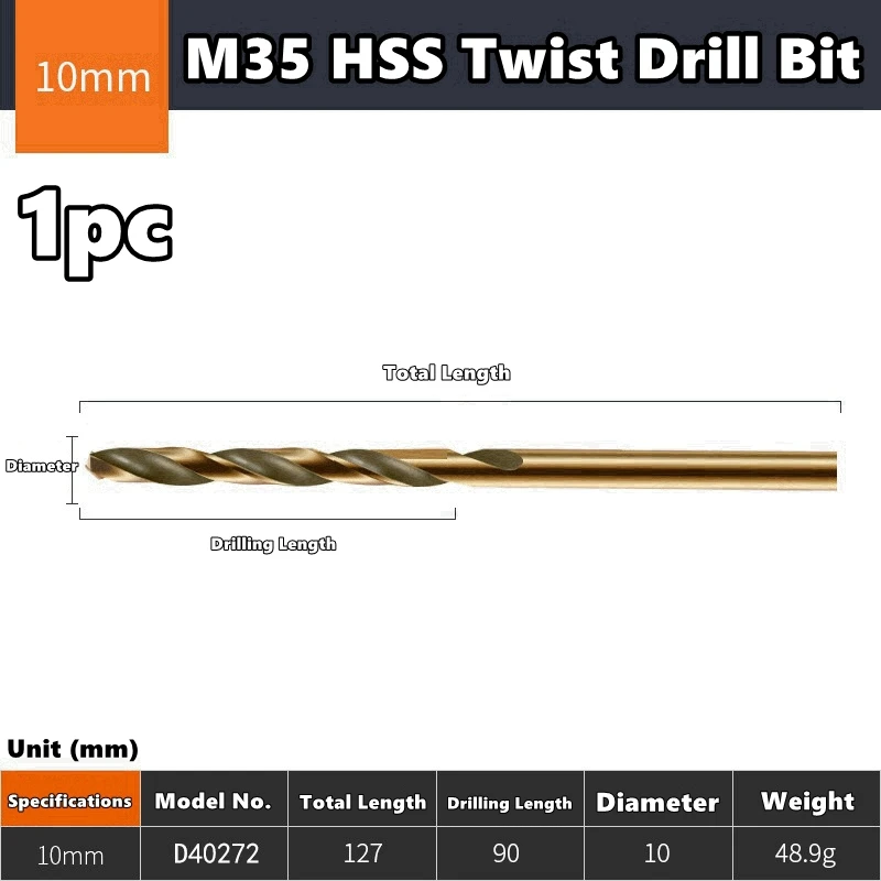 1mm-14mm 1pc/10pcs Cobalt Drill Bits For Metal Wood Working M43 HSS Co Steel Straight Shank 1-13mm Tw-ist Drill Bit Metalworking image 17