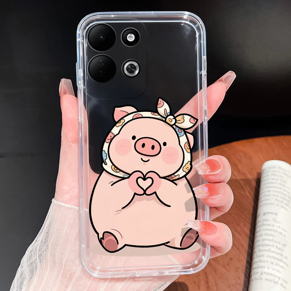 Cute Bunny Cartoon Soft Silicone Shockproof Transparent Phone Case
