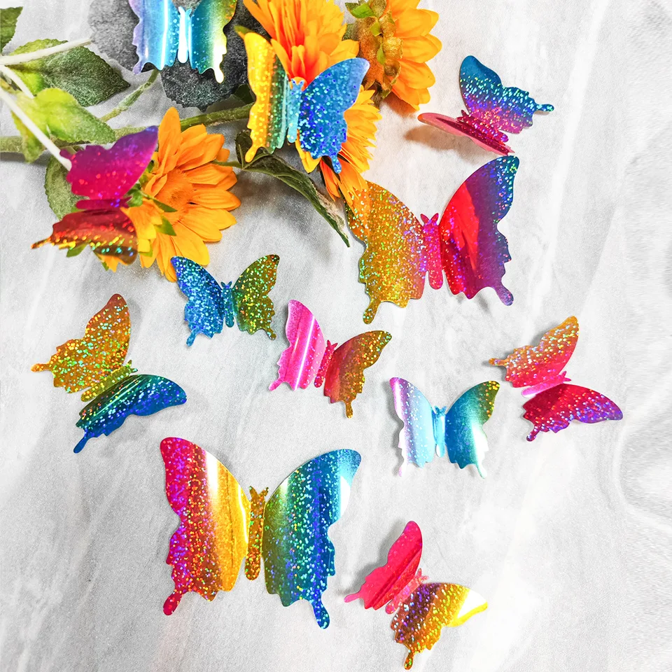90 PCS 3D Butterfly Wall Decor Stickers - Self-Adhesive, Waterproof, For Bedroom, Party, DIY Decor