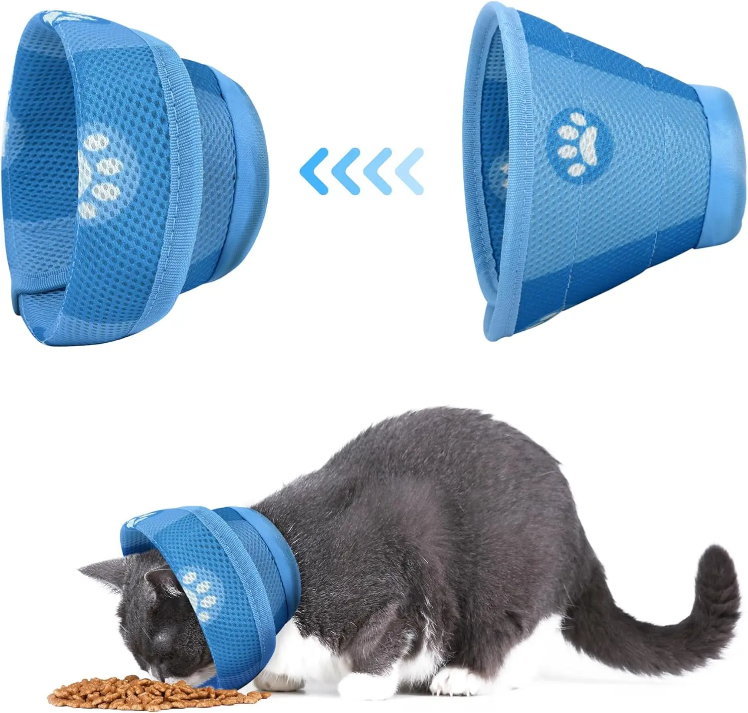 Adjustable Cat Cone Collar Soft Anti-Bite Protective Cat Elizabeth Collar and Dog Surgery Medical Neck Ring Accessory
