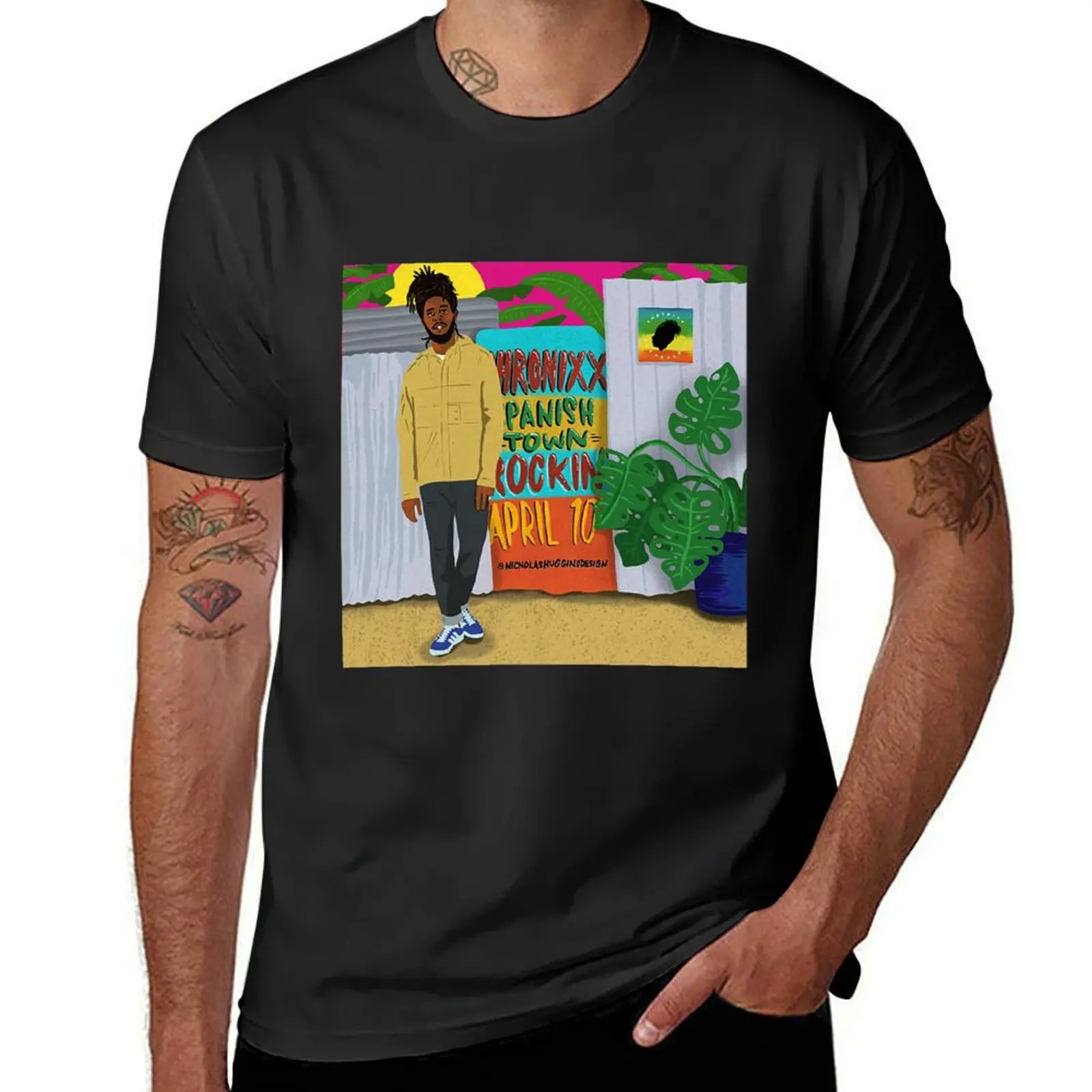 Футболка Chronixx для мальчиков, с принтом животных, большого размера, футболка с коротким рукавом, Мужская футболка с коротким рукавом