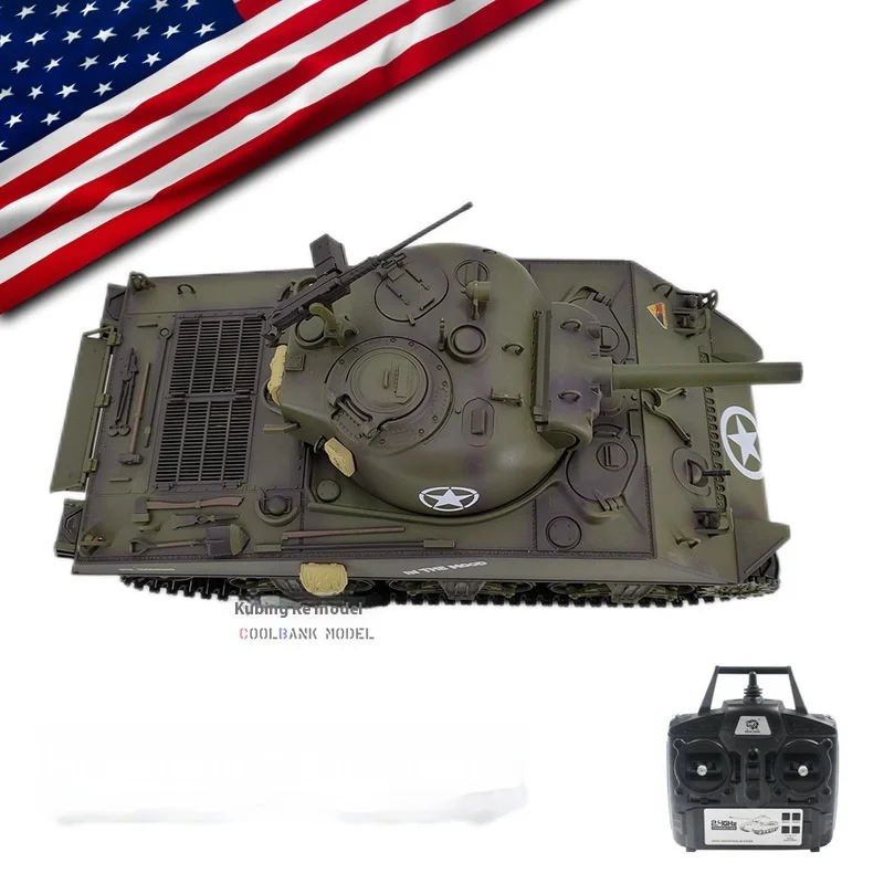 Kubin Ke Henglong 3898 American Sherman M4a3 Smoke Off Road Remote Controlled Tank Telescopic Gun Tube Military Model Toy Gift 2
