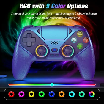 Controller for Playstion 5/PS5/PS5 Pro/Slim/PC/Steam Wireless Gamepads RGB Turbo/Marco Program Dual Shock Game Control Joystick 2