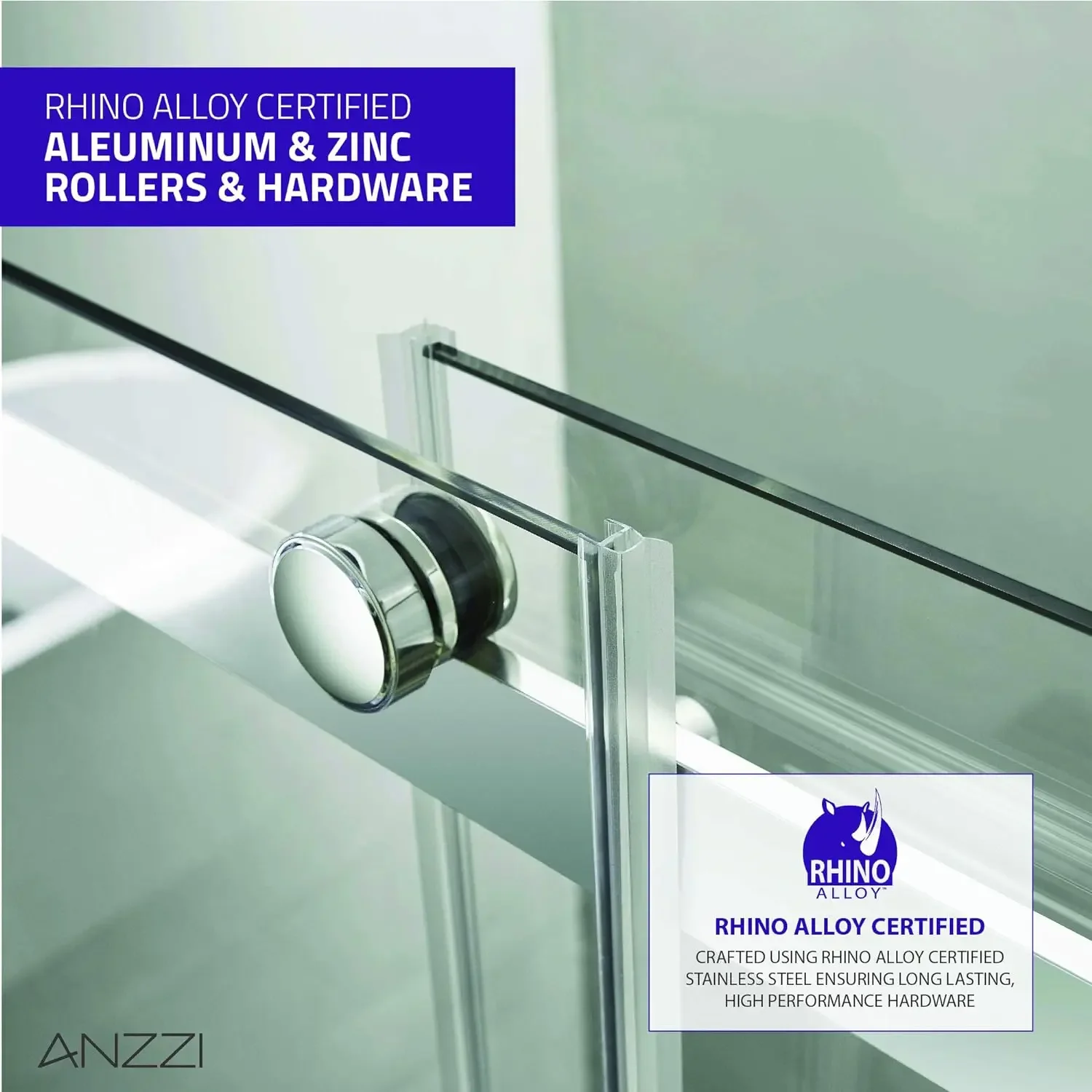 76" x 48" Frameless Shower Door in Polished Chrome Stella Water Repellent Glass Shower Door with Seal Strip Parts and Handle
