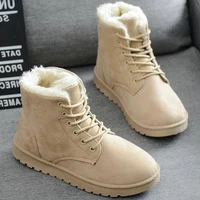 Smile Pop Winter New Flat Snow Boots Comfortable Warm Velvet Plush Cotton Shoes Round Toe Snow Boots Lace-up Short Boots Women - Image 3