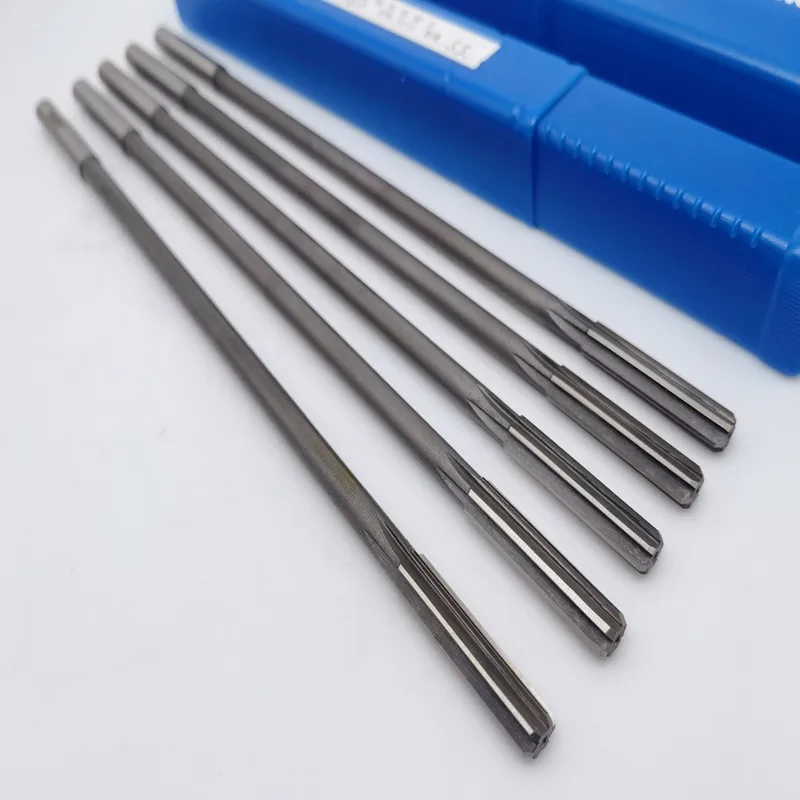HSS H7 extended straight shank machine reamer 3-20mm, 100, 200, 300, 400mm total length, suitable for mechanical chuck reamers 6