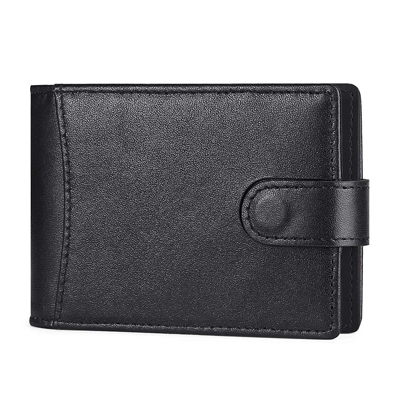 New style leather wallet men's short wallet 2023 new style leather credit card disconnect wallet