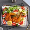1Pcs Stainless Steel Baking Tray Rectangular Food Storage Pans BBQ Seafood Fruits Plate Kitchen Accessories 2