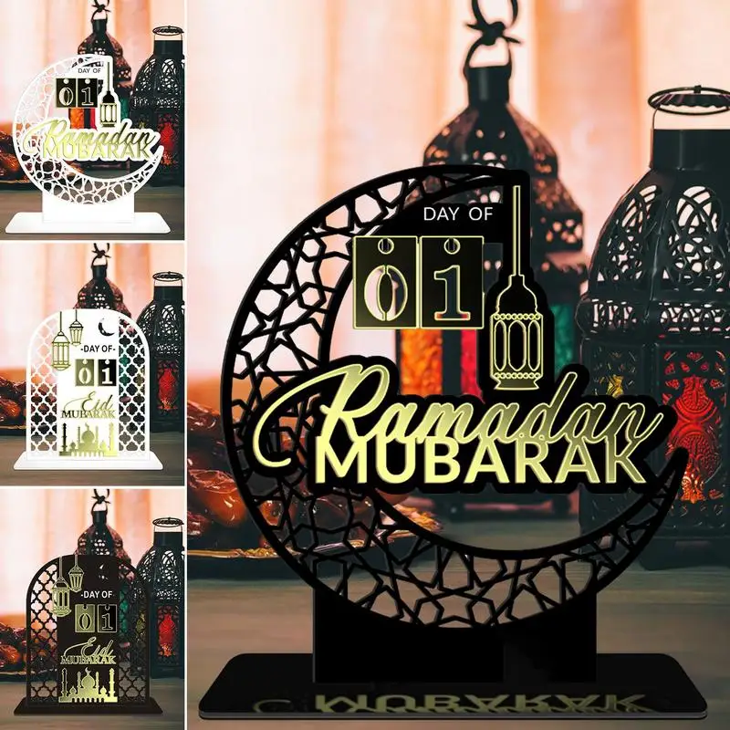 

Acrylic Ramadan Countdown Calendar Arabic Calendar Eid Advent Calendar Desktop Ornament For Home Islamic Muslim Party Decor