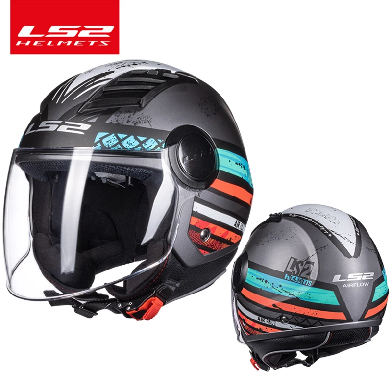 LS2 casco moto con flujo de aire, protección de cara abierta, verano|Cascos| - AliExpress