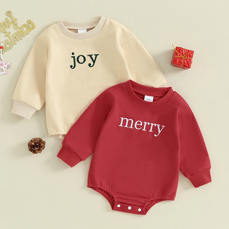 

2023-09-21 Lioraitiin 0-18M Newborn Baby Girl Boy Christmas Outfit Sweatshirt Bubble Romper Fall Clothes Xmas Costumes Clothing