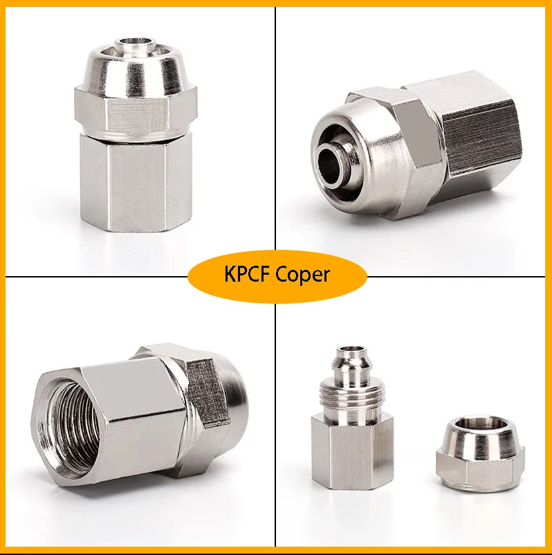 

10pcs KPCF Coper 1/8" 1/4" 3/8" 1/2" BSP Female Pneumatic Fittings Push In Quick Connector Release Air Fitting OD 4 6 8 10 12MM