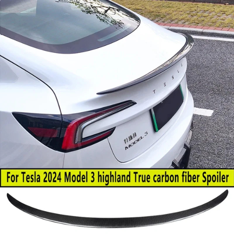 For 2024 Tesla Model 3 highland Rear Trunk Lid Spoiler Wing P Style Car  Tailgate Flap Trim Decklid Lip Body Accessories - AliExpress