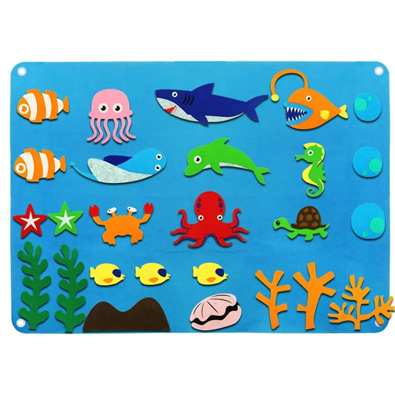 Kids Flannel Felt-Board Stories for Toddlers, Preschool Large Ocean Felt Story