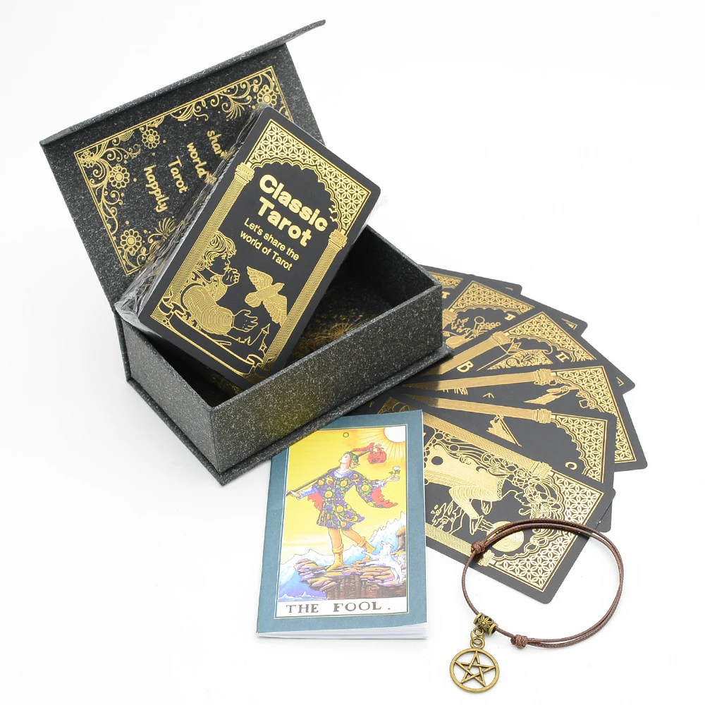 Jeu De Cartes De Tarot En Pvc, Boîtecadeau De Luxe, Feuille D