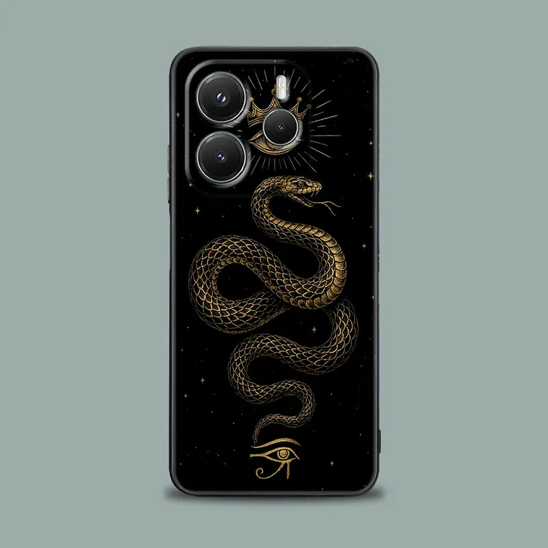 Elegant Silicone Soft Phone Case with Snakes and Women Design