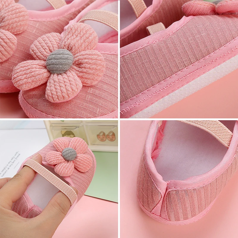 Cute Flower Baby Girl Shoes Soft Shoes Anti-slip First Walker for Newborn Spring Summer Infant Crib Shoes 0-12 Months 4