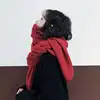 New Thick Warm Scarf for Women Pure Color Ladies Imitation Cashmere  Black Scarf Female Winter To Keeping Warm New Scarf 3
