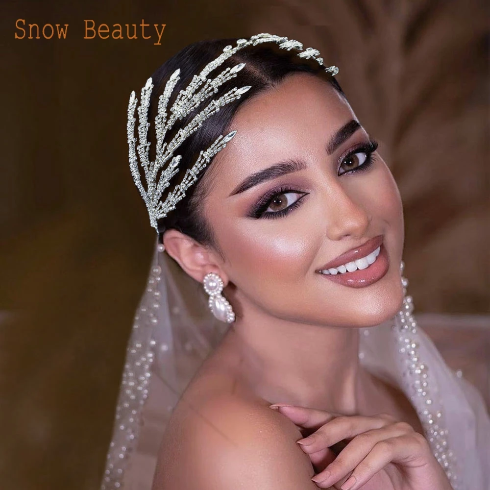 Wedding Headbands Handmade Crystal Bride Tiaras Rhinestone Party Hair Jewelry Accessories Women Head Hoop