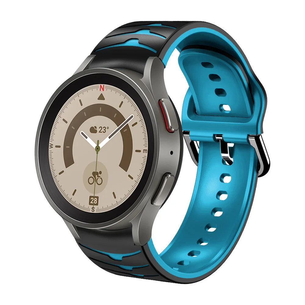 Two-Color No Gap Sports Silicone Strap – Comfortable Fit for Smartwatches