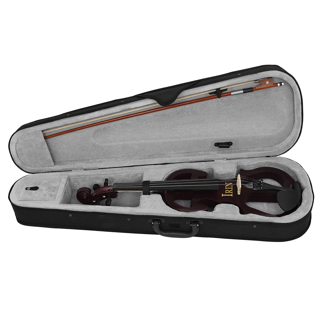 IRIN Electric Violin Right Handed 4/4 Electric Silent Violin Fiddle Accessories W/4/4 Bow & Fiddle Bridge & Case