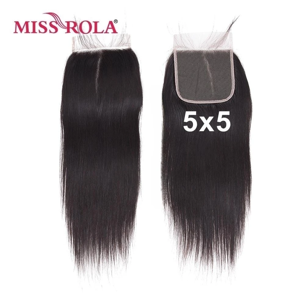 Miss Rola Hair Brazilian 5X5 ＆ 6X6 Straight Lace Frontal Closures Human Hair Lace Closure Remy Light Brown