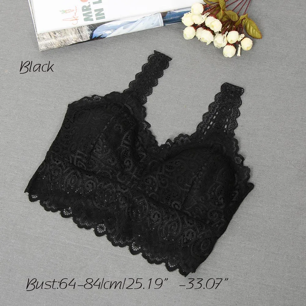 Women Lace Crochet Padded Bra Tank Top Fabric Texture