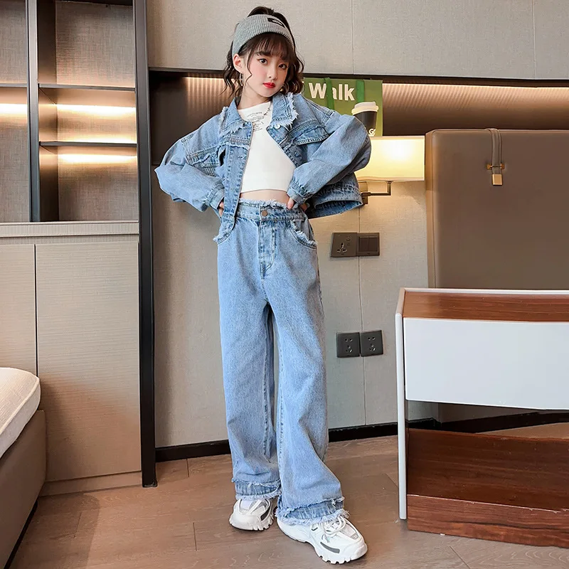 Primavera Autunno Set di abbigliamento per ragazze Giacca e