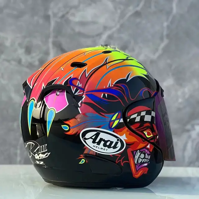 Casque moto demi-casque ouvert RAM3, pour moto, équitation