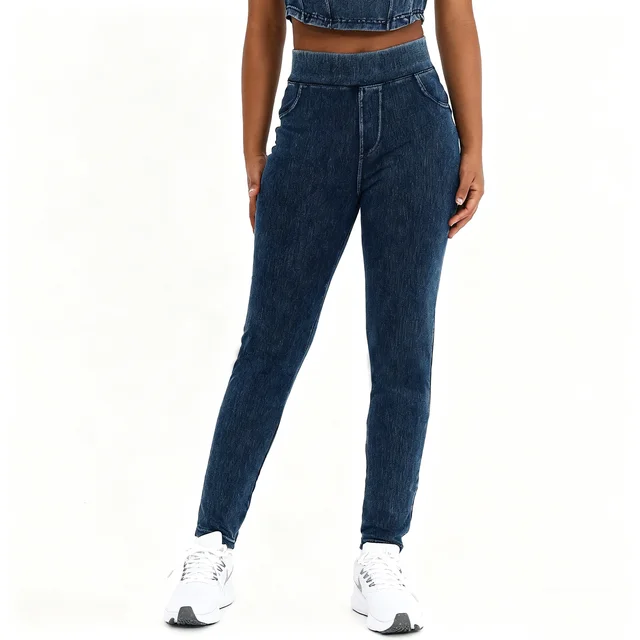 High-Waist Denim Yoga Leggings 5